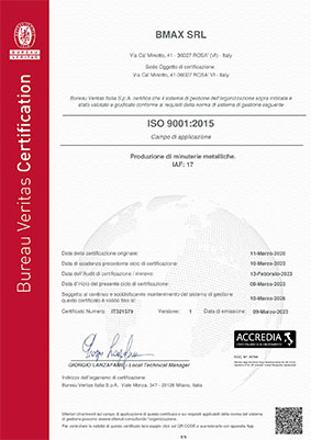 Bmax srl - Certificato di qualità